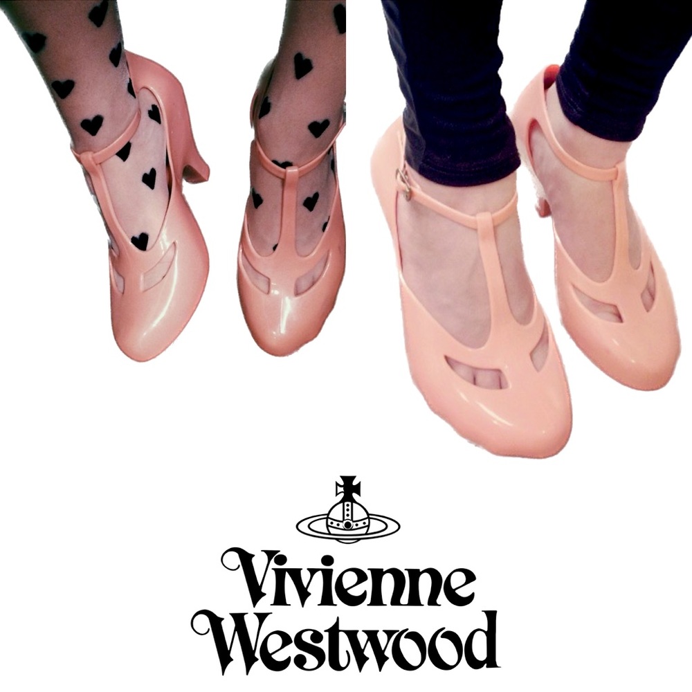 Melissa X Vivienne Westwood T-Strap Peach 🍑 heels size 35